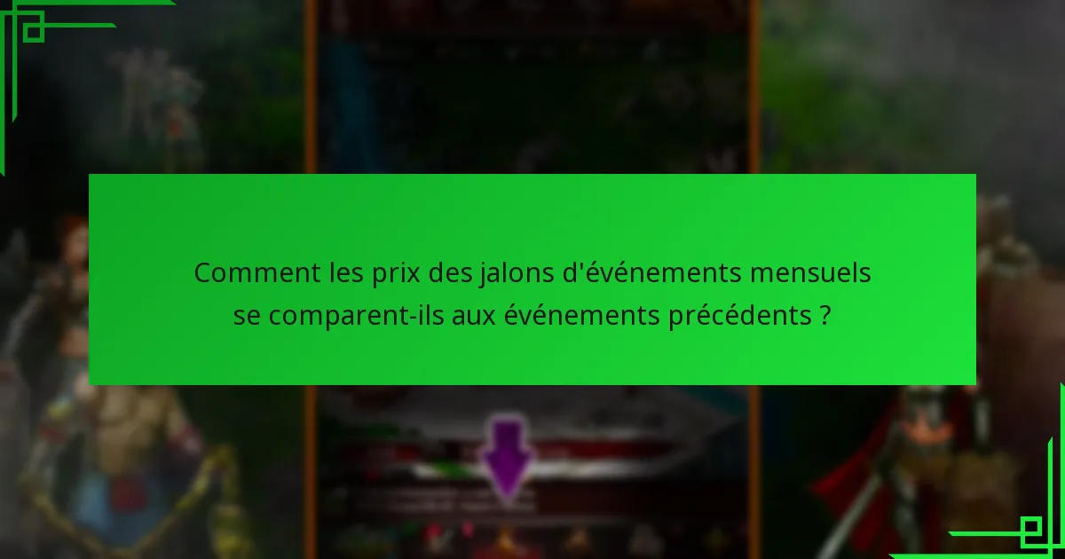 Comment sont structurés les prix des jalons d’événements mensuels ?